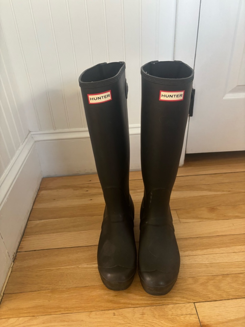 Hunter Tall Adjustable Calf Rain Boots- Black